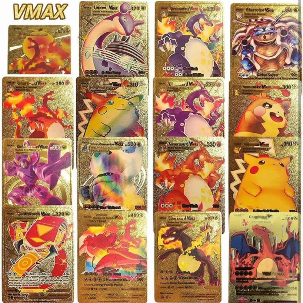 10 Random *FAN ART* Gold Foil Rare POKEMON CARDS - Picture 5 of 6
